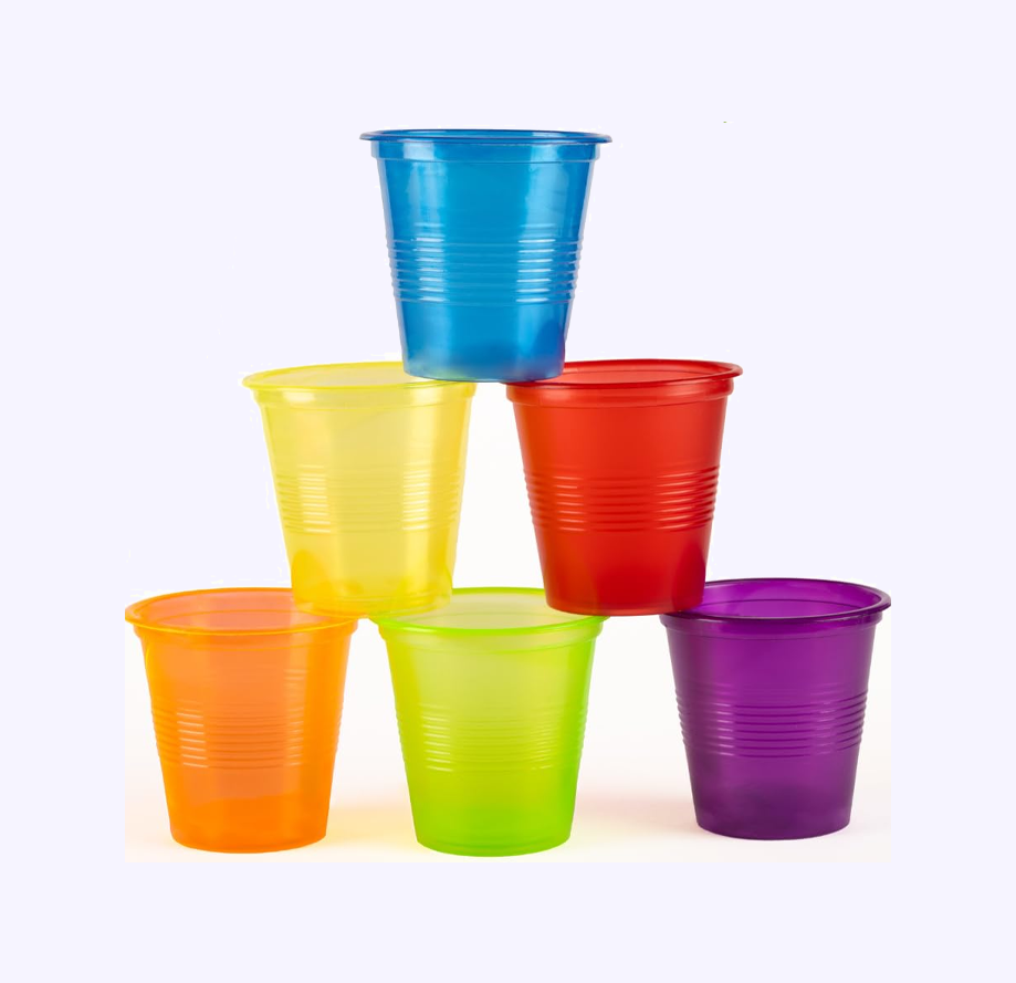 VASOS DE PLASTICO # 2 NEON PAQ 50 PIEZAS